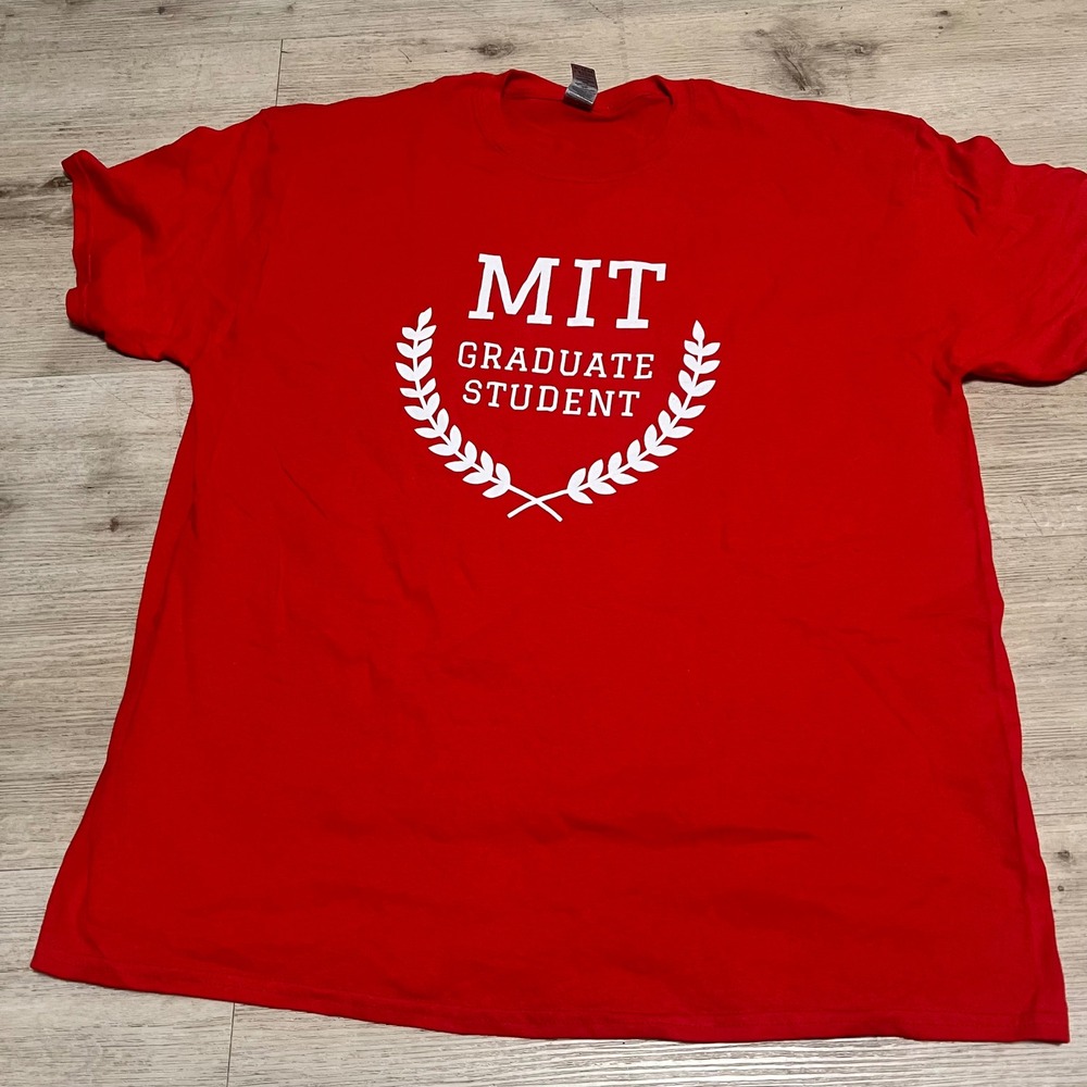 MIT Graduate Student T-Shirt College Tee Red XL Boston Cambridge NCAA